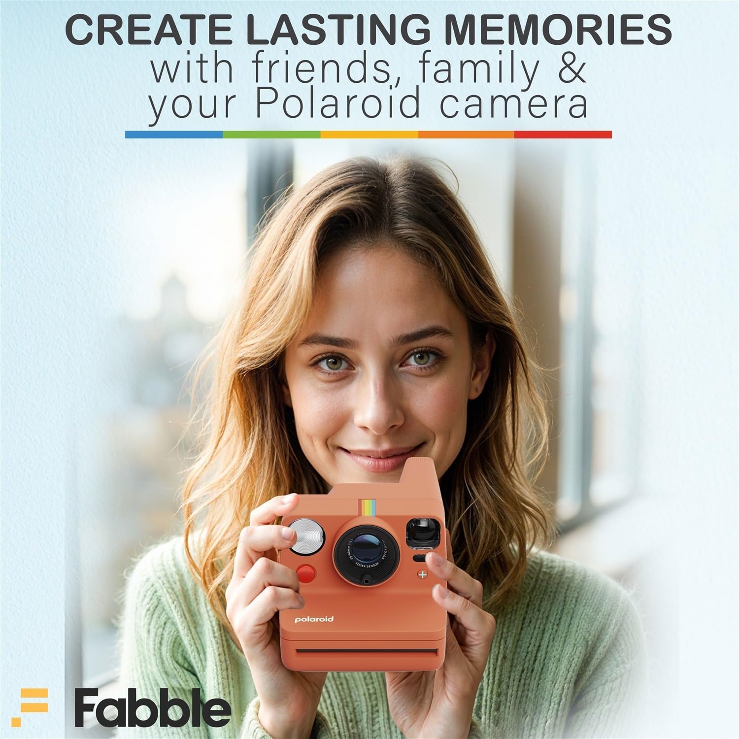 Polaroid Now+ Generation 3 I-Type Instant Film Camera (Coral) Bundle with Polaroid Color I-Type Film (8 Exposures), Hard Protective Case and USB-C 6 ft. Cable