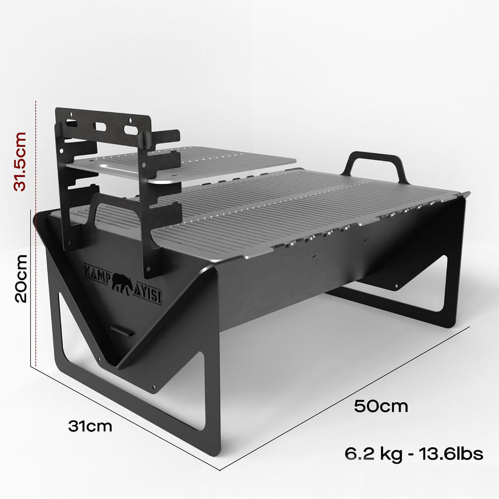 BBQ Grill Set | BBQ Grill with Stainless Steel Portable Instant Foldable Fire Set with Carrying Bag for Outdoor, Camping, Camp, Campfire (Folding Grill)