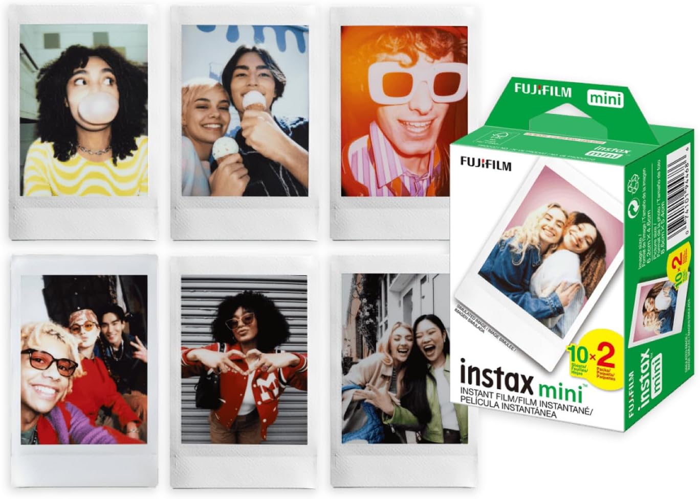 Fujifilm Instax Mini 41 Black Instant Camera with Auto Exposure Control, Selfie Mirror, and Sleek Design Bundle with Intax Mini Twin 20 Exposure Pack