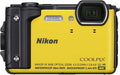 Nikon W300 Waterproof Underwater Digital Camera with TFT LCD, 3', Yellow (26525)