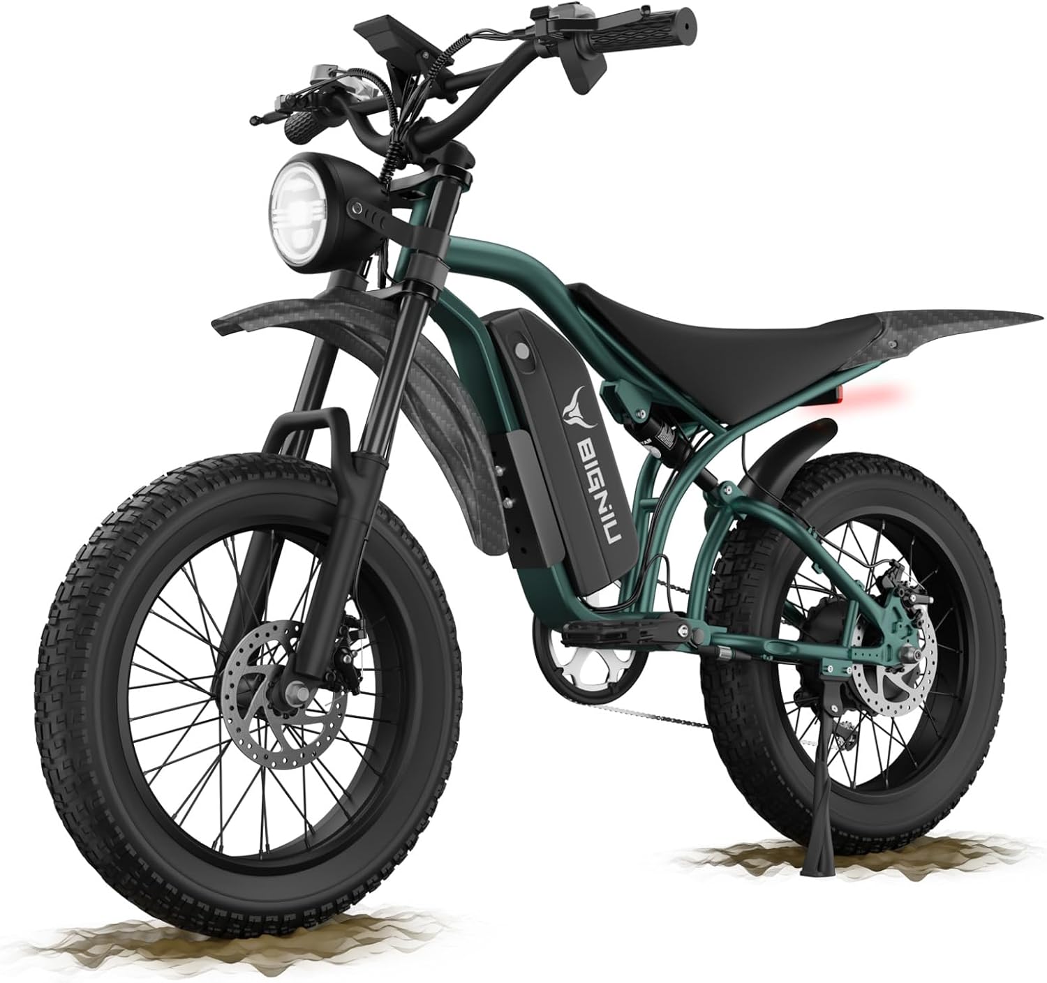 BIGNIU Electric Bike, Ebikes for Adults with Peak 1200W Motor, 20' Fat Tire, 48V 15A Battery, 7-Speed, Dual Disc Brakes E Bike for Off-Road and City Riding Electric Dirt Bike for Adults