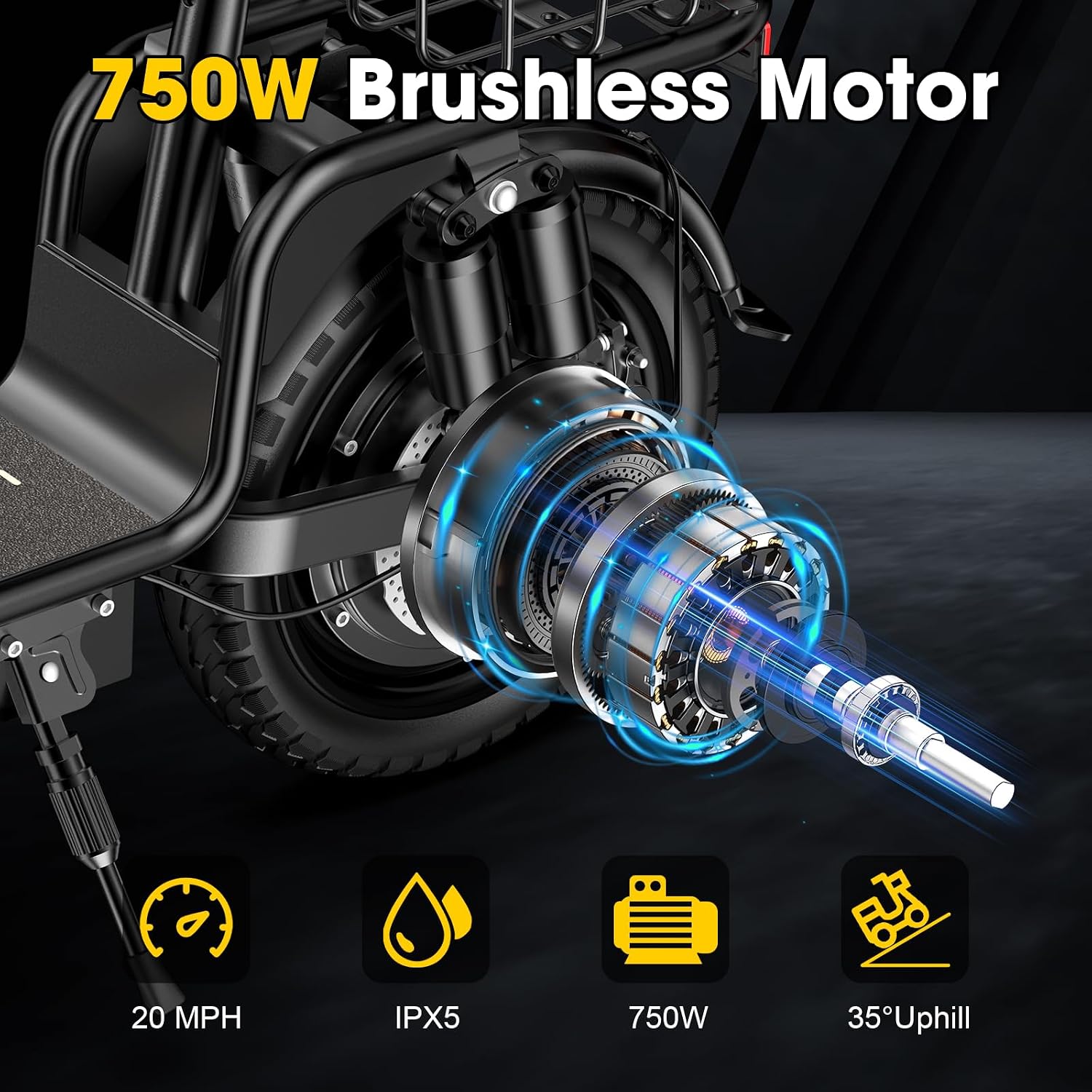 INSDRGN Adults Electric Scooter with Seat,1000W Peak Motor 48V 10.4AH Foldable Electric Scooter,14' Tires,20MPH, 28-Mile Long Range and Dual Disc Brakes,330lbs Max Load
