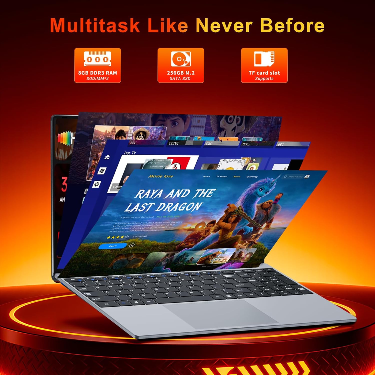 Laptop, 2026 Laptop Computer Core M3-6Y30 CPU, 8GB RAM 256GB SSD, Lap top with 180°Open, UHD Graphics, 15.6' IPS 1080P, WiFi 5, BT4.2, 5000mAh Battery, Win 11/Office Laptops for Student Work