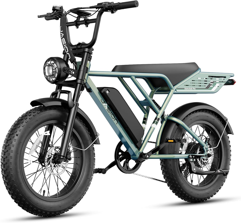 Jasion RetroVolt Pro Electric Bike for Adults, [3000W Peak Motor & 38 MPH & 90-Miles], 52V 20AH Removable Battery, Hydraulic Brakes EBike, 20'' X 4'' Fat Tire Electric Dirt Bike