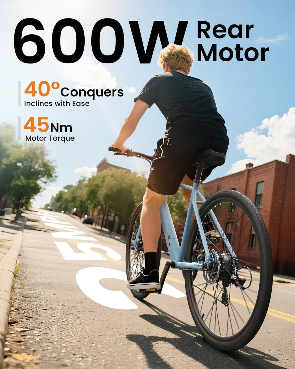 PUCKIPUPPY Electric Bike for Adults, 42lb Air-Light Aluminum Ebike with Torque Sensor, 28' Electric Bicycle with 360Wh Energy Battery, 600W 25MPH Peak E Bike, 7 Speed, 45Nm, Leather seat