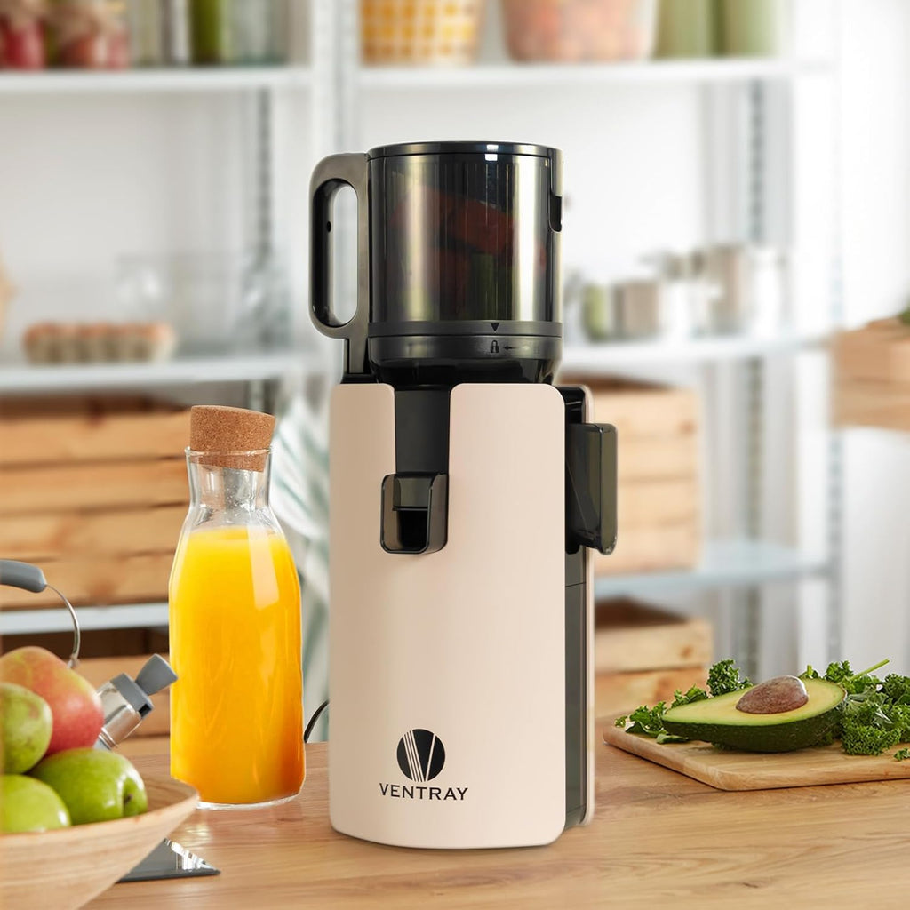 Ventray Cold Press Juicer, Slow Masticating Juicer Machine with 4.7' Wide Feed Chute for Whole Vegetables & Fruits, Juice Extractor High Juice Yield, Easy to Clean