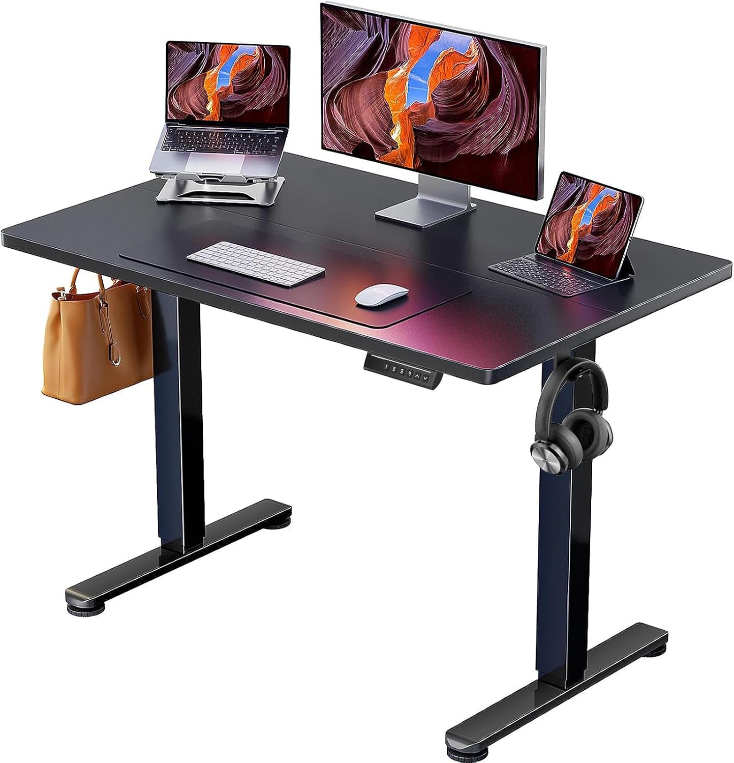 ErGear Height Adjustable Electric Standing Desk, 40 x 24 Inches Sit Stand up Desk, Memory Computer Home Office Desk, Black