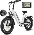 Wooken Electric Bike for Adults, 500W Motor Ebike,20'x4.0' Fat Tire Electric Bike,48V 624WH Removable Lithium-ion Battery,Up to 60 Miles,Step-Thru Electric Mountain Bike,SGS Certified to UL 2849
