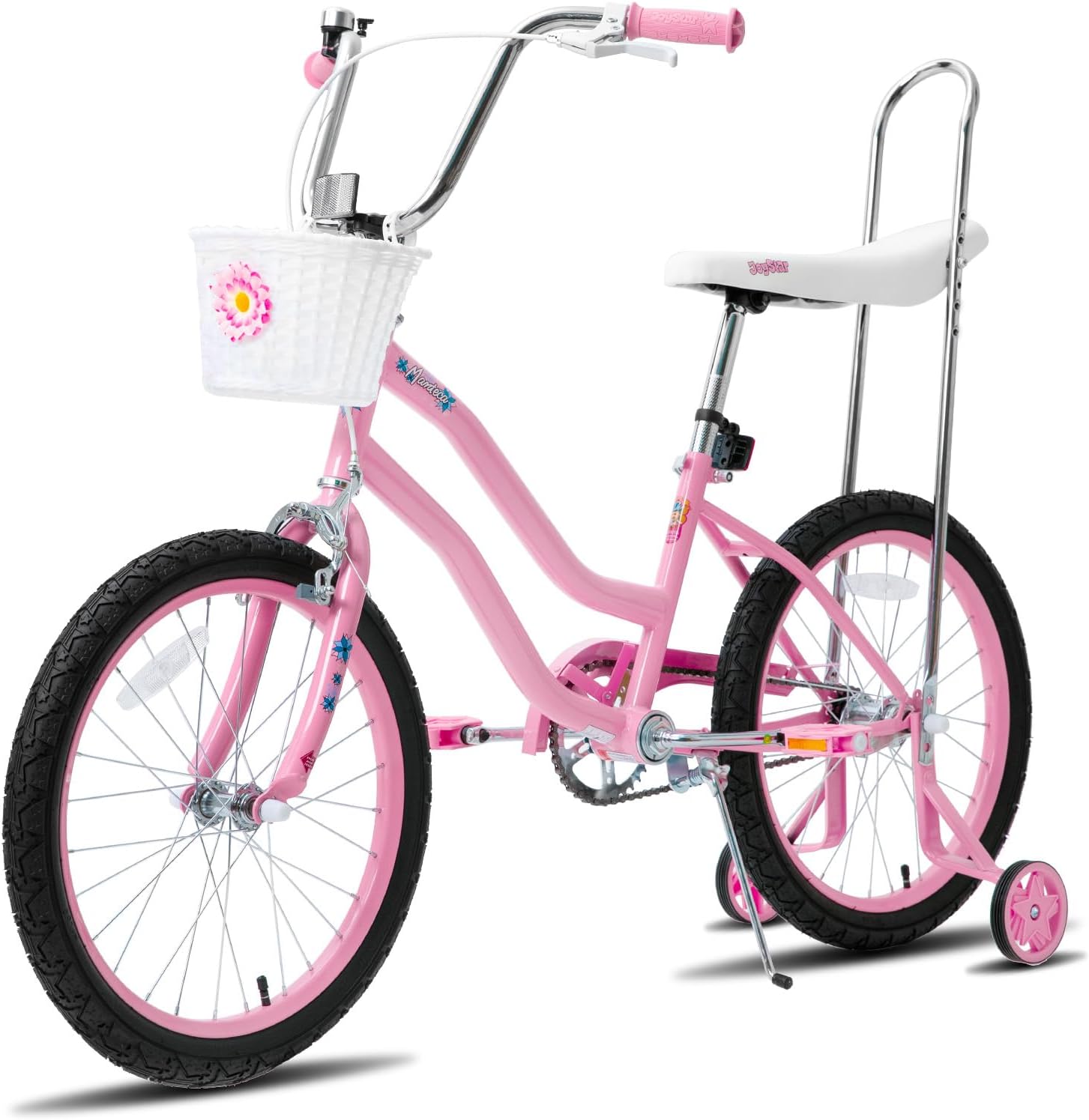 JOYSTAR Manteca 20 Inch Kids Bike with Training Wheels, Banana Seat Bike for Girls Ages 6 and Up, Kids' Bicycle, Adjustable Seat & Handlebars