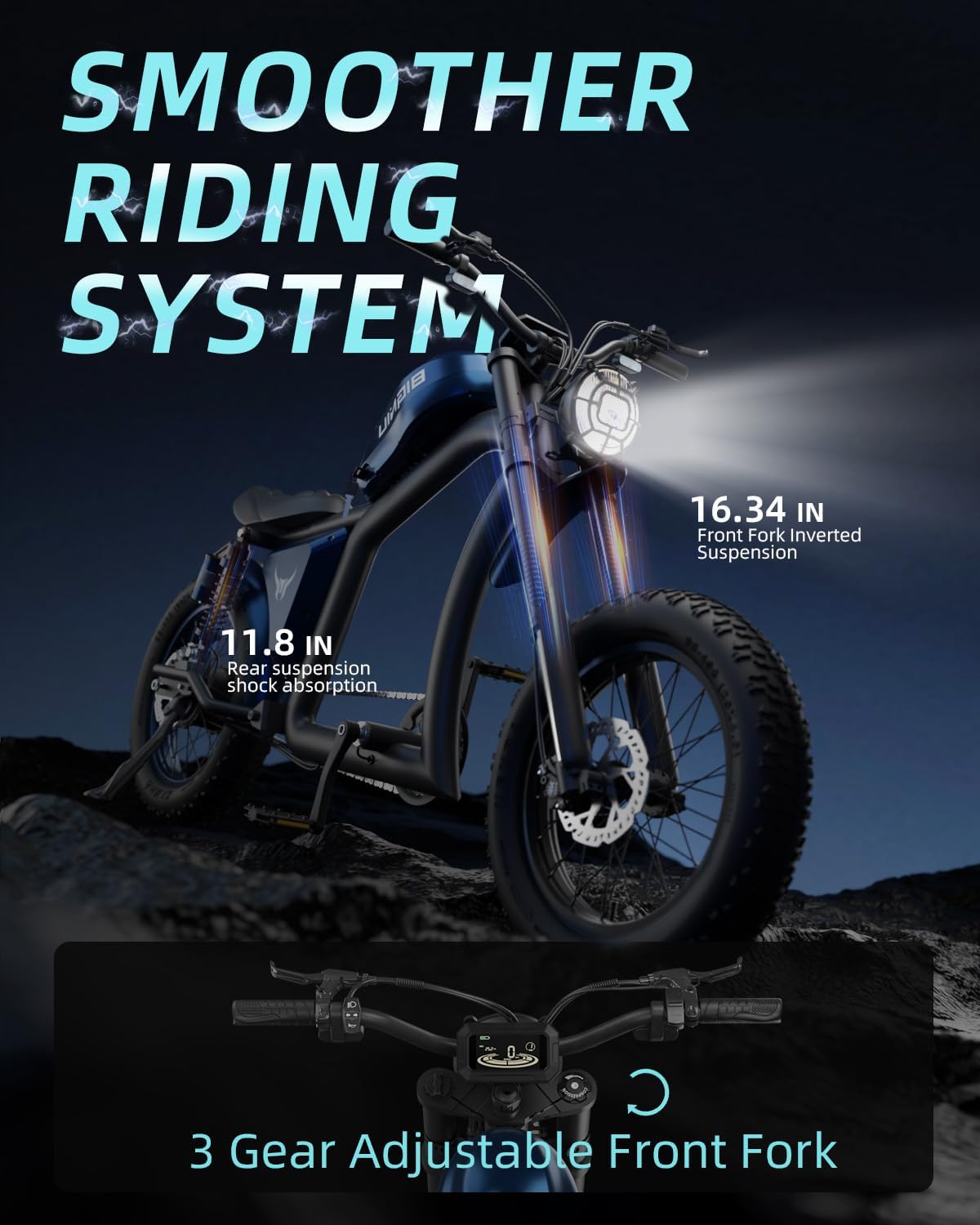 BIGNIU BG-X Electric Bike for Adults 1500W Brushless Motor with 48V/31.5Ah Battery, 34+ MPH Up to 40 Miles Range 20' *5' Fat TireFront/Rear Turn Signal, Dual Suspension