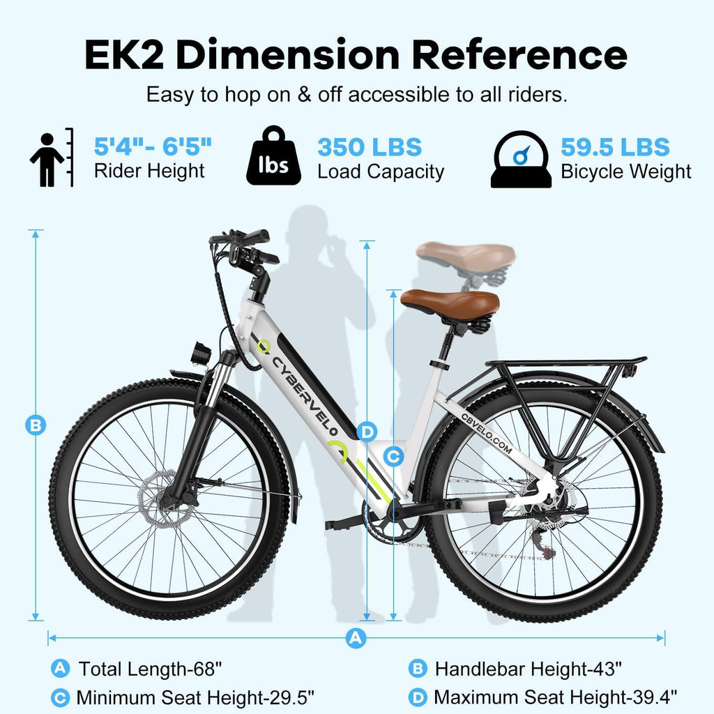 Cybervelo 750W Peak Electric Bike for Adults,up 80 Miles Removable Battery Ebike, 26' Electric E Bike with 7-Speed,Adult Electric Bicycles for Commute Beach Snow Womens/Man All Terrain