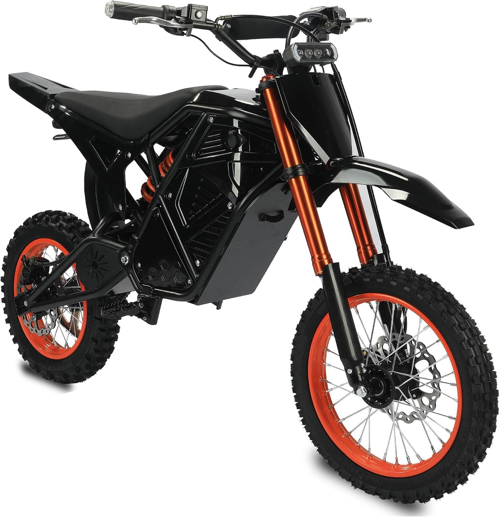 RM7 Electric Dirt Bike for Adults & Teens, 2200W Peak Ebike, 48V 22.5Ah, 37 MPH, 45 Miles, 14'/12' Tire Off-Road Electric Motorcycle, Dual Hydraulic Brakes, Fit Age 13+