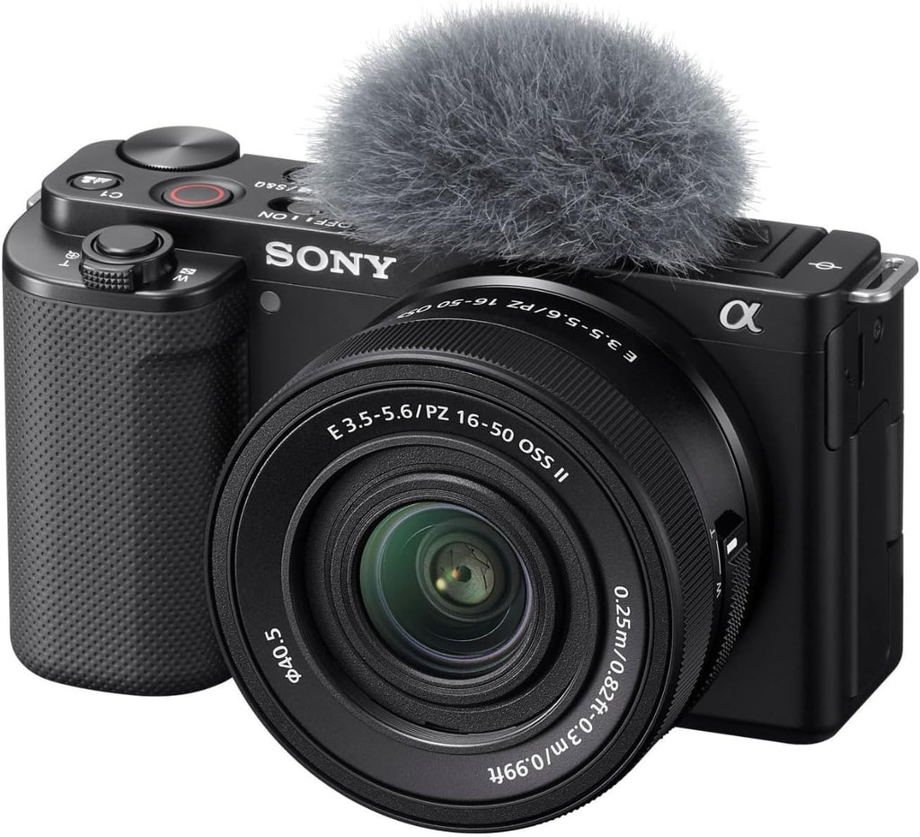 Sony Alpha ZV-E10 - APS-C Interchangeable Lens Mirrorless Vlog Camera Kit - Black, ZVE10KB