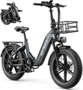 Heybike Ranger 20'x4.0' Fat Tire Folding Electric Bike for Adults, 1200W/1800W Peak Motor, 28/32MPH, up to 55/90 Miles Range, UL2849 Certified Removable Battery for Commute Beach Mountain Snow E Bike