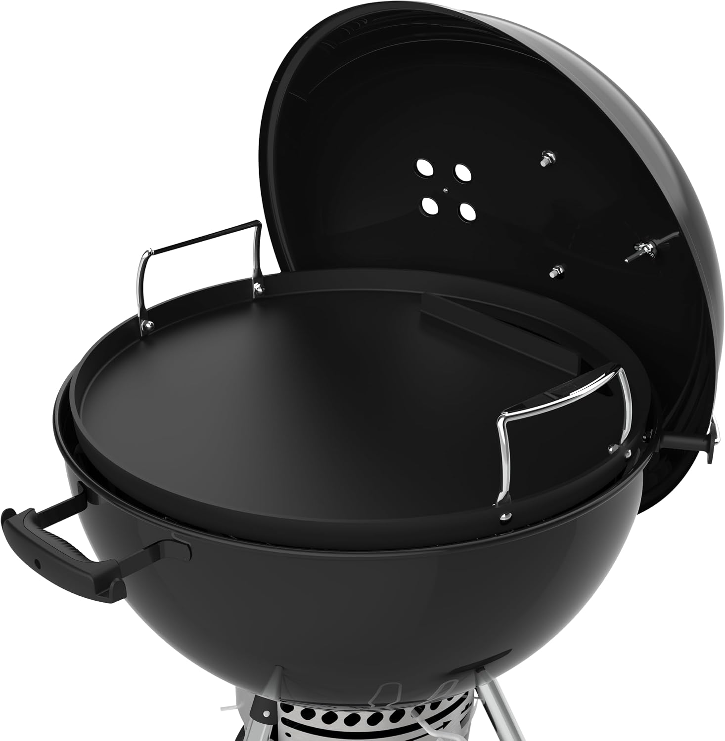 Weber Rust‑Resistant 22' Round Griddle Insert – Pre‑Seasoned Carbon Steel with Handles, Edge‑to‑Edge Cooking Surface, Fits 22' Weber Kettle Grills