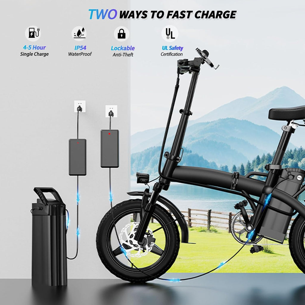 550W Electric Mountain Bike for Adults, 48V 12Ah EBike Climbs 25° Slopes, 23MPH Max Speed Fat Tire Electric Bicycle, 40 Miles Range, UL Certified Off-Road E-Bike