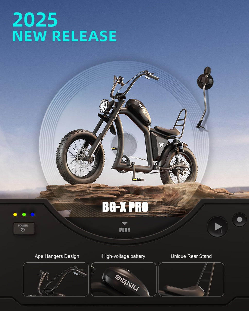 BIGNIU Adult Electric Bike, E Bike with 1500W Brushless Motor 52V/29.4Ah Range Up to 38 Miles Electric Bikes Front/Rear Turn Signals Dual Suspension Electric Bike Ebike BG-X PRO