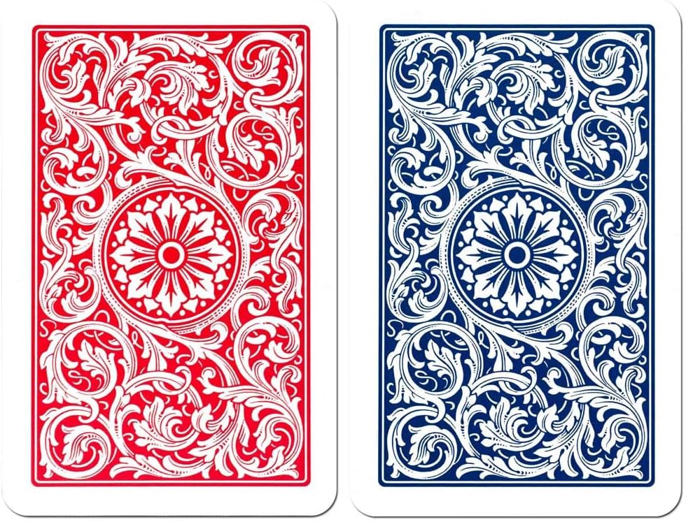 Copag 1546 Design 100% Plastic Playing Cards, Bridge Size (Narrow) Red/Blue (Jumbo Index, 6 Sets)