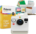 Polaroid Now Generation 3 Analog Instant Camera with Two-Lens Autofocus System (Pebble White) Bundle with Focus Camera Film Kit, and Color Film for i-Type (3 Items)