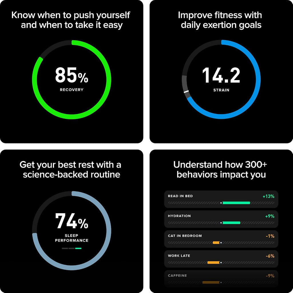 WHOOP 5.0/MG Activity Tracker - 12 Month Membership - Health and Fitness Wearable – 24/7 Activity and Sleep Tracker, Personalized Coaching, Menstrual Cycle Insights – 14+ Days Battery Life