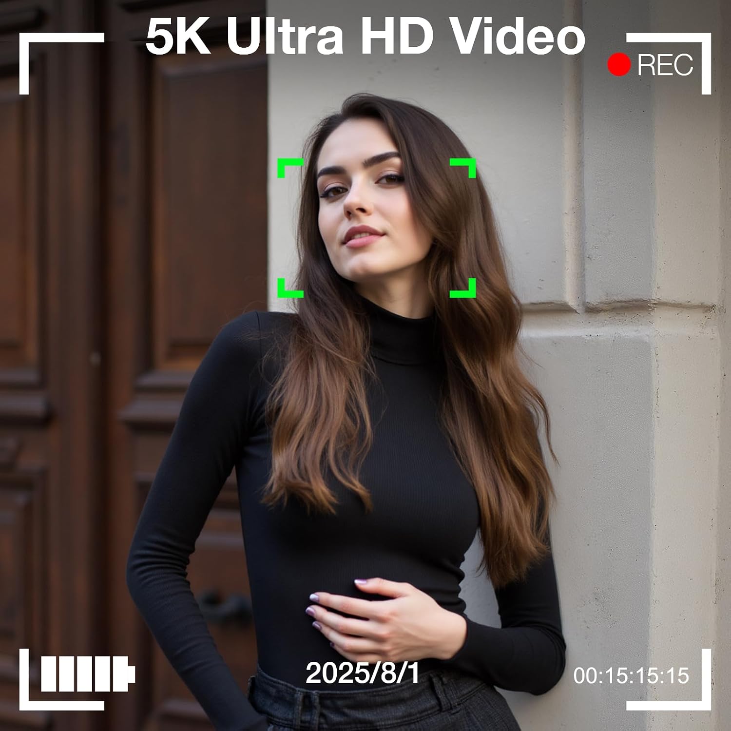 5K Digital Camera with WiFi for Photography, 64MP Vlogging Camera with Flip Screen for YouTube, Includes 64GB SD Card, Tripod, Selfie Light & 2 Batteries