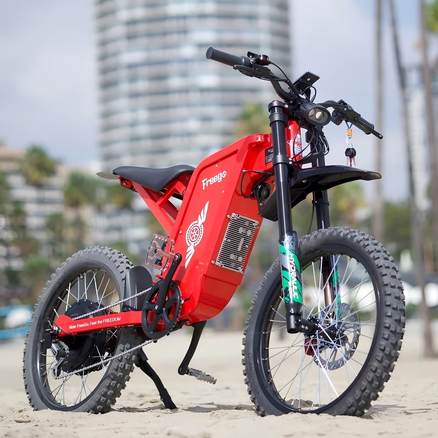 Freego Electric Motorcycle for Adults, X2Pro Electric Dirt Bike 6000W(Peak) Motor 60V/30Ah Battery,50MPH Off Road Electric Bicycle,19x2 Tire Full Suspension/Four-Piston Hydraulic Brake
