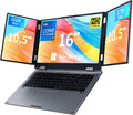 KOOFORWAY Triple Screen Laptop, 16' Main + Dual 10.5' Monitors, Core i7-12700H, 32GB RAM, 2TB SSD, Win 11 Pro, Wi-Fi 5, BT 5.0, Face & Fingerprint Unlock, USB-C, HDMI