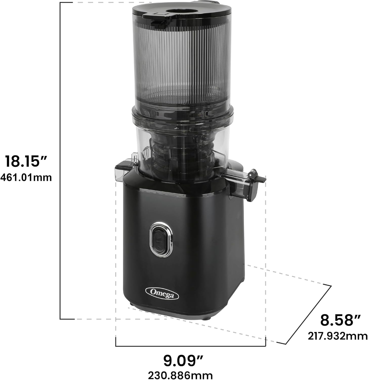 Omega Cold Press Juicer – Slow Masticating Hands Free Juicer Machine for Vegetables and Fruits with Wide Mouth Hopper for Whole Recipe Batch Juicing, Time Saving Series, Easy to Clean, 150-Watt Motor