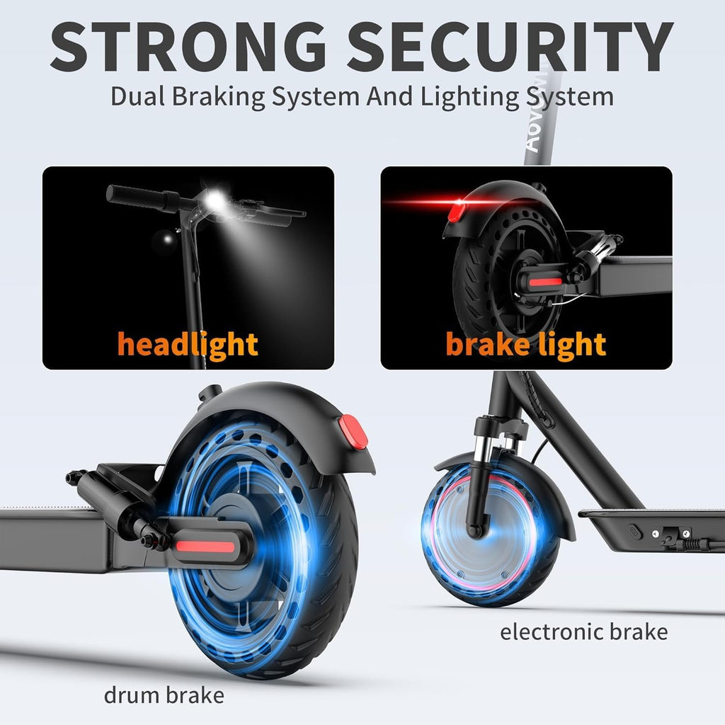Electric Scooter, 350W-500W Motor, 19 MPH to 22MPH, 15-41 Miles Range, Dual Suspension, Dual Braking, App Control, Foldable Commuter E Scooter for Adults and Teens