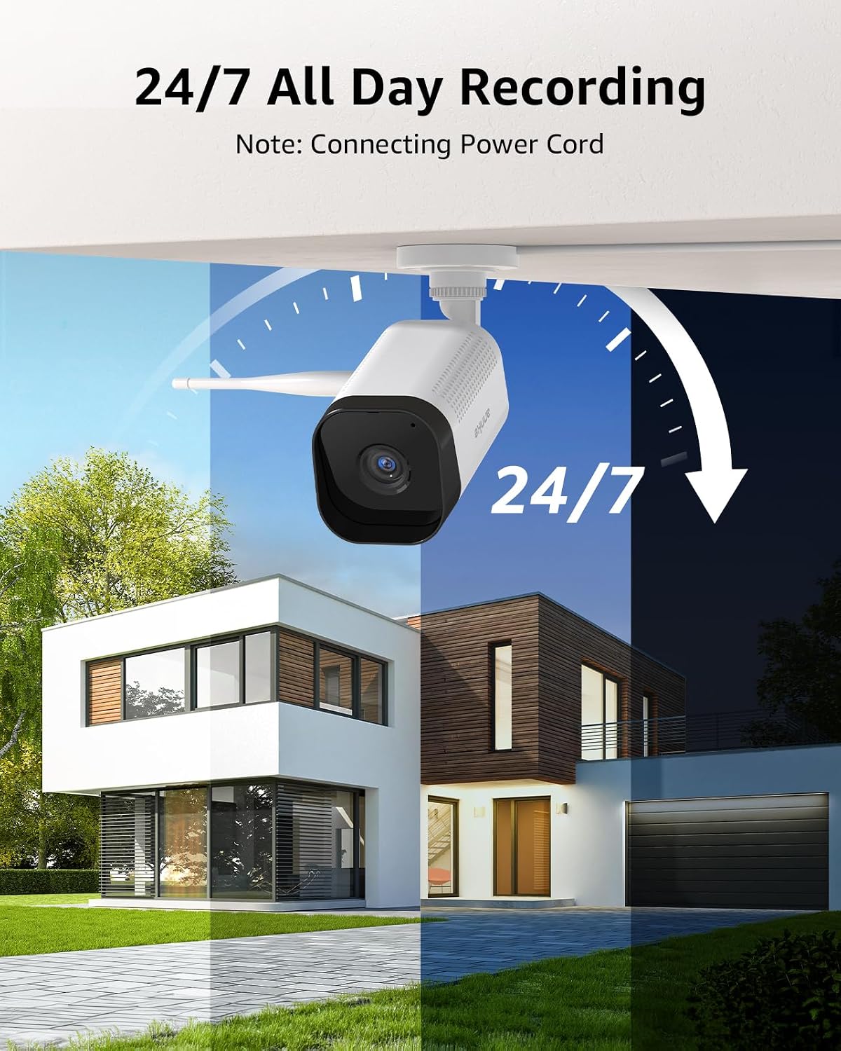 ANNKE Wireless Camera System, 16CH Expandable 4K Security NVR, 4Pcs 3MP Outdoor Cameras(Plug-in Power Required), 2-Way Audio, Dual-Band WiFi, Human Detection, IP66 Waterproof, 24/7 Protection, 1TB HDD