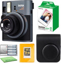 FujiFilm Instax Mini 41 Instant Camera Bundle with Fuji Instax-Instant-mini Film Value Pack (20 Sheets) + Photo Album – 64 Pockets + Protective Case Black