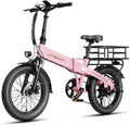 Jasion EB6 Foldable Electric Bike for Adults,【1200W Peak Motor, 25 MPH, 50 Miles Range】 20' Fat Tire Ebike with 48V Built-in Battery, Lightweight Aluminum Frame E Bike for Commuting, Off-Road, Travel