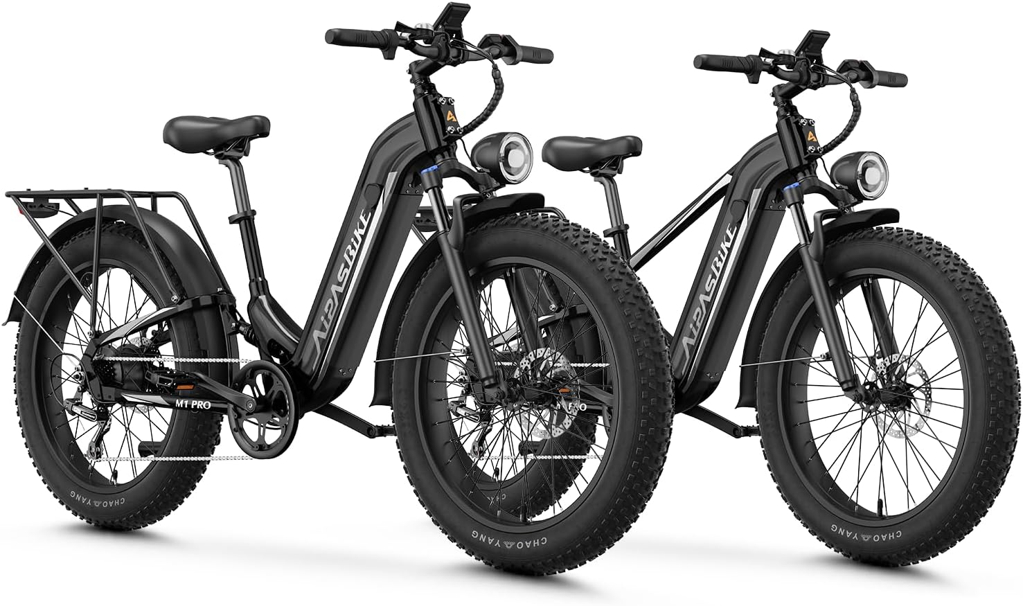 Aipas M1 Pro & M2 Pro Electric Bike Combo, 1800W Peak Motor Fat Tire EBikes for Adults, 36MPH Electric mountain Bike with 48V 17.5Ah Battery, 4.0' All-Terrain Tires, 7 Speed, 85 Miles Long Range