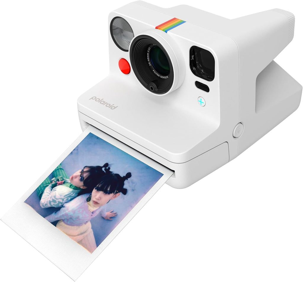 Polaroid Now+ 3rd Generation I-Type Instant Camera + Film Bundle - Now+ Bluetooth App Controlled White Camera + 16 Color Photos (6563)