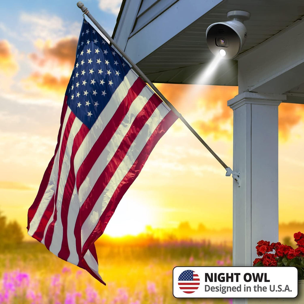 Night Owl Sp, Llc 8 Channel Bluetooth Video Home Security Camera System with (4) Wired 4K UHD Indoor/Outdoor Spotlight Cameras Audio and 1TB Hard Drive White, WM-BTD881-4LSA