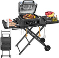 Grill Stand for Ninja Woodfire OG701, OG850, OG951, Portable Foldable Grill Table with Wheels & Side Shelf, 51' Large Space BBQ Table for Weber, Blackstone Griddle, Ooni Pizza Oven Accessories