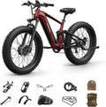 PUCKIPUPPY Dual Motor Electric Bike for Adults 1600W, 48V 20AH Battery with Torque Sensor, Full Suspension, 26' Fat Tire, 28MPH, 80 Mile Range, 8 Speed Mountain Electric Bicycle Golden Retriever Pro