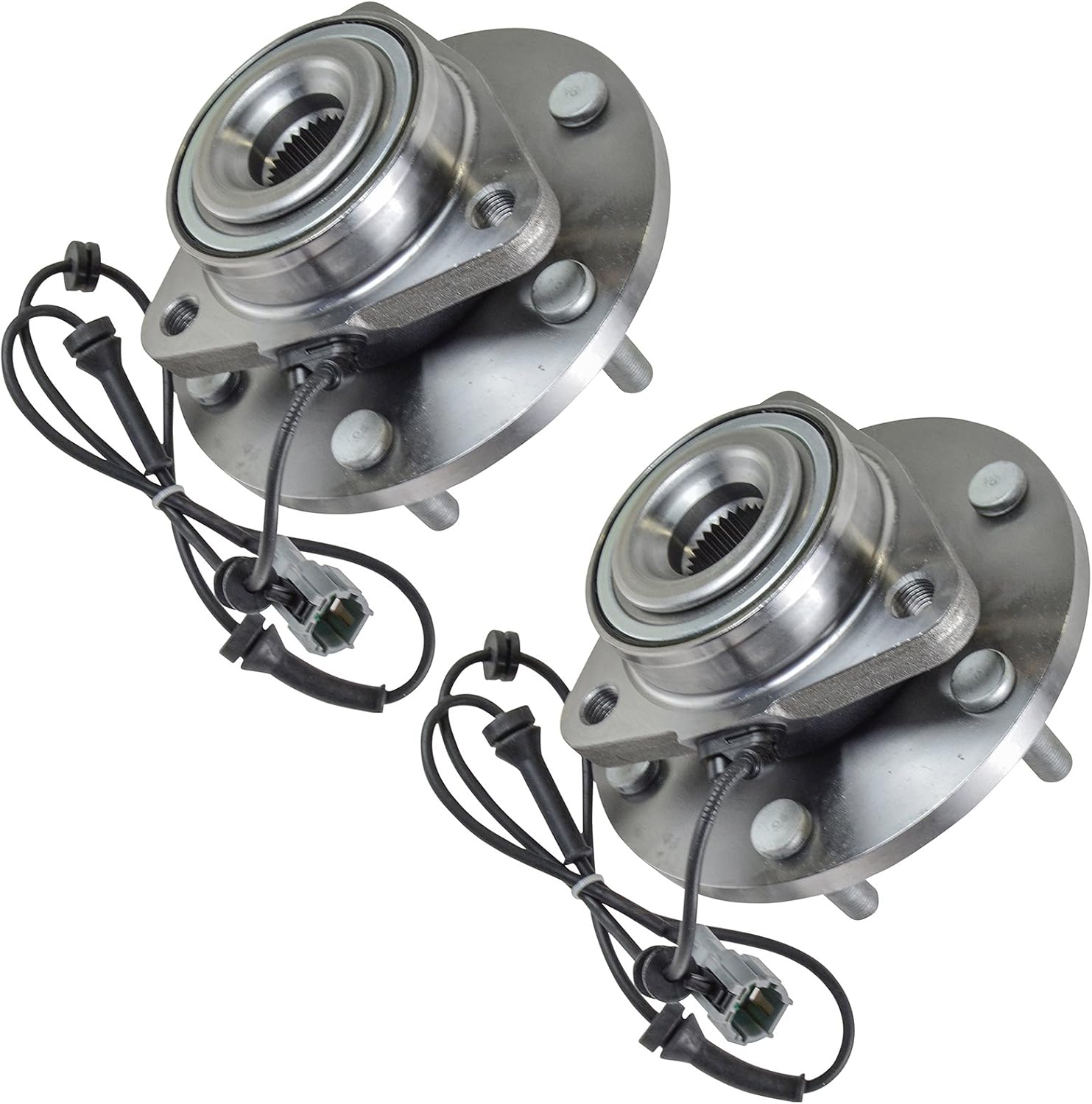 TRQ Front Left and Right Wheel Bearing and Hub Assembly Set 2 Piece Compatible with 2004-2007 Infiniti QX56 2004-2007 Nissan Titan 2005-2007 Armada 2004 Pathfinder Armada 2004 Pathfinder