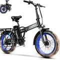 Folding Electric Bike for Adults and Seniors, 1000W Motor 48V 20AH Battery 30MPH 80 Miles, 20' Fat Tire All Terrain Ebike, 7-Speed Commuter E Bike, Step-Thru Electric Bicycle for Women and Teens