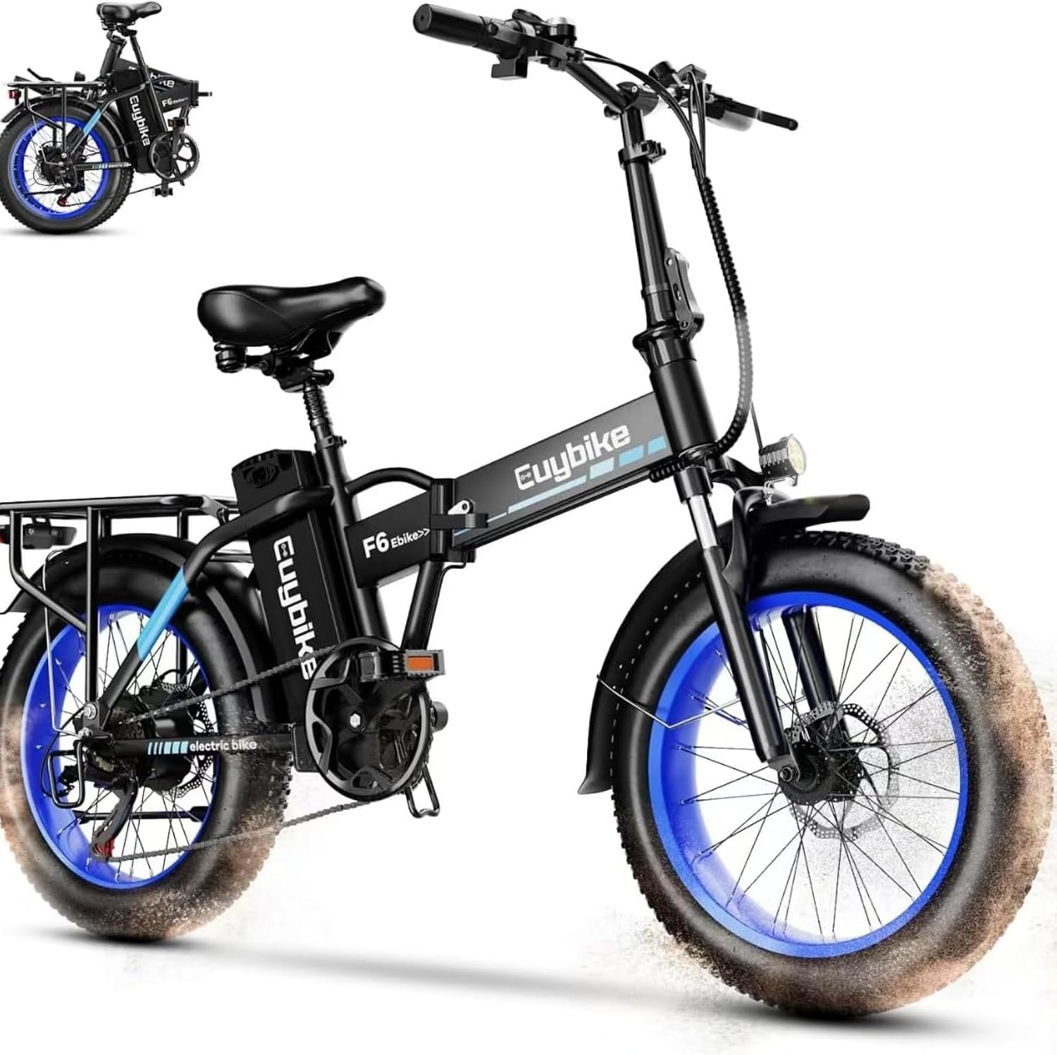 Folding Electric Bike for Adults and Seniors, 1000W Motor 48V 20AH Battery 30MPH 80 Miles, 20' Fat Tire All Terrain Ebike, 7-Speed Commuter E Bike, Step-Thru Electric Bicycle for Women and Teens