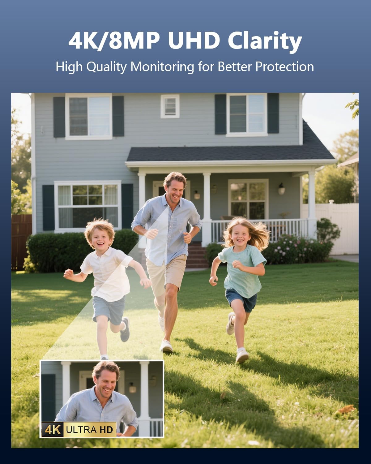 (2026 Update) 4K PoE Security Camera System w/PIR & AI Human Detection, 8CH NVR w/ 4TB HDD, 4 Cameras, 130° Ultra Wide Angle, 120-Day Recording, 2-Way Audio, Remote Control, No Monthly Fee