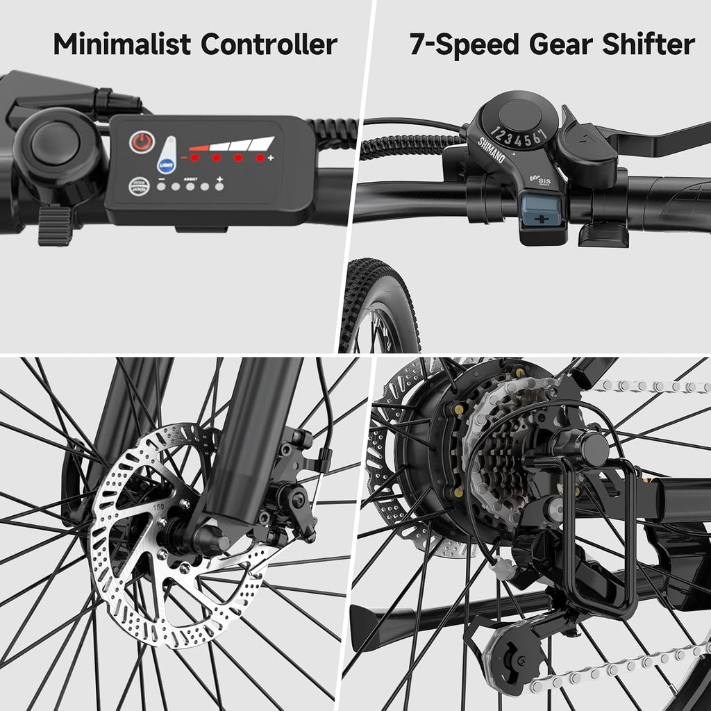 Electric Bike for Adults - 26' Ebike, 48V/7.8AH/15.6AH/25Ah Battery, 20-40MPH, Full Suspension, LCD Display, Adjustable Seat & Heavy-Duty 330lbs E-Bike