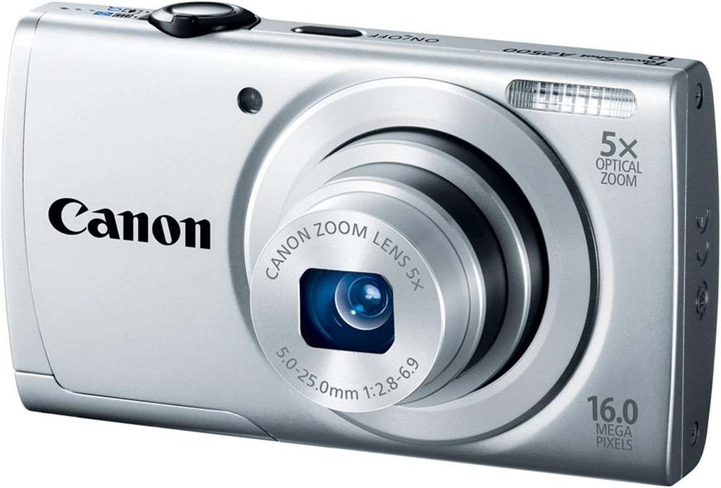 Canon PowerShot A2500 16MP Digital Camera with 5x Optical Image Stabilized Zoom with 2.7-Inch LCD (Silver) (OLD MODEL)