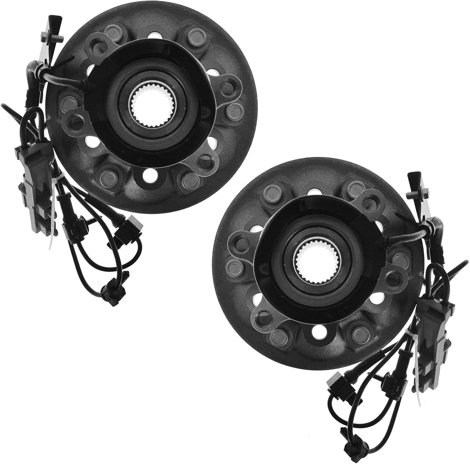 TRQ 2 Piece Front Wheel Bearing & Hub Assembly Set 4WD Compatible with 2004-2008 Chevrolet Colorado GMC Canyon 2006 Isuzu i-350 2007-2008 i-370