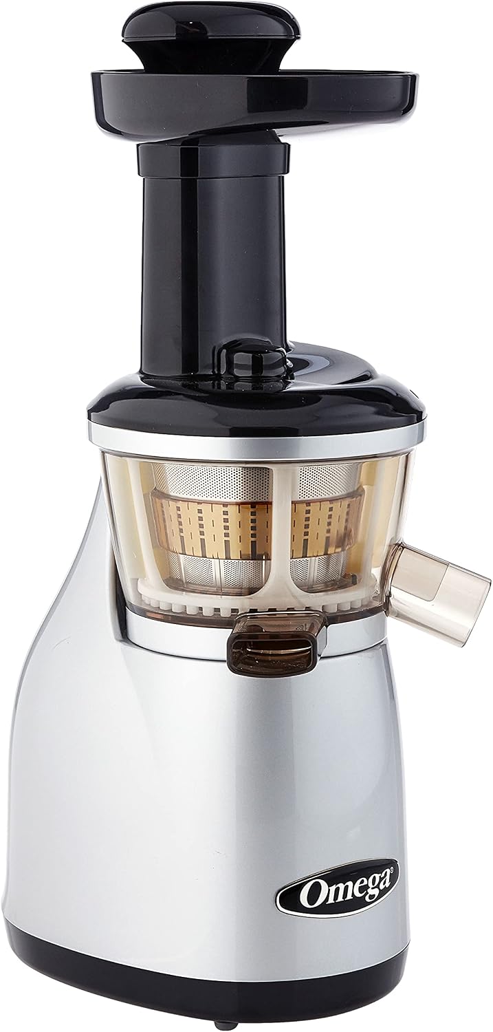 Omega VRT350 Vertical Low Speed Juicer, Silver