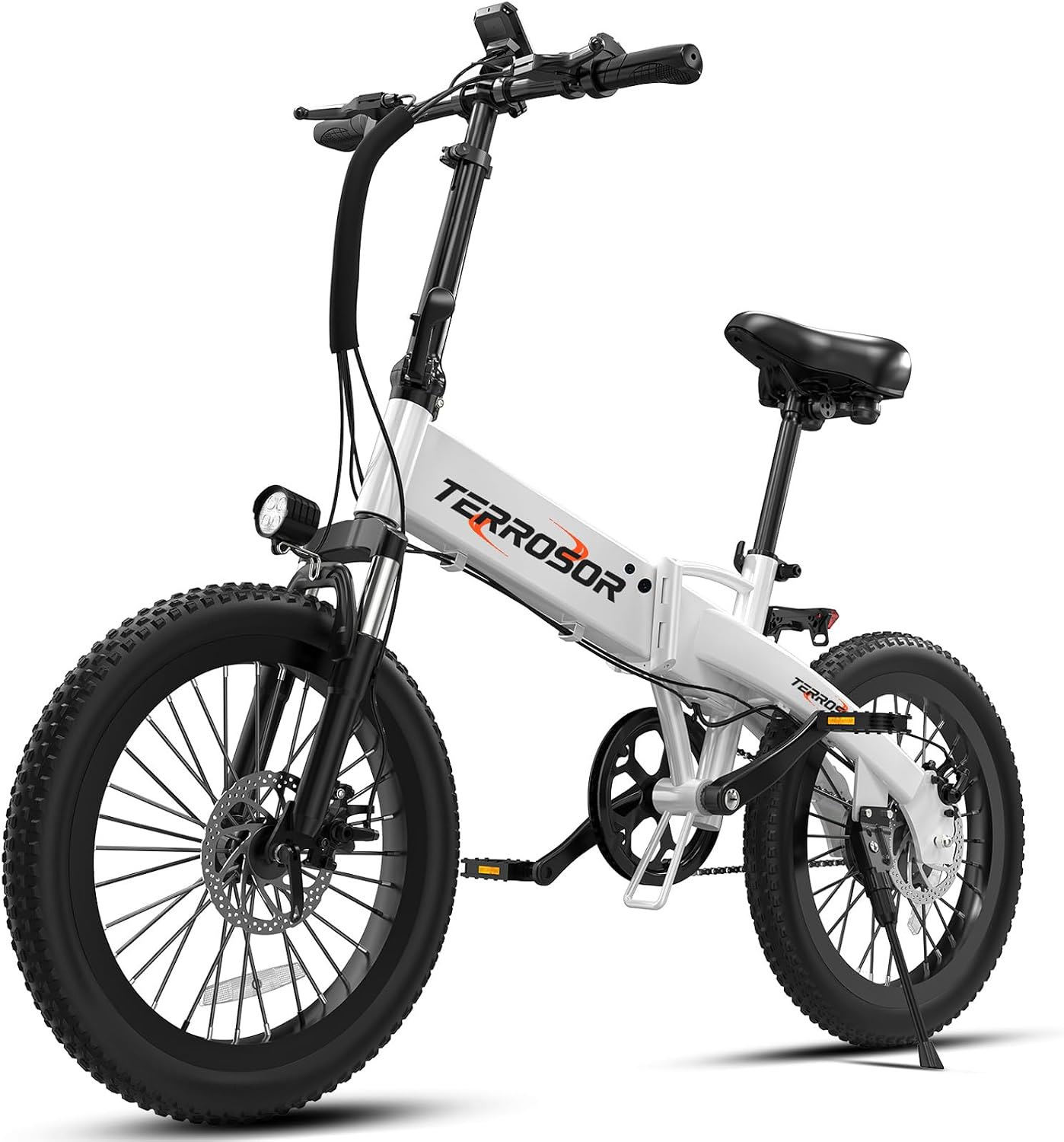 20' Foldable Electric Bike for Adults, Fat Tire Folding Ebike with Aluminum Alloy Frame, 720W Peak Motor, 25MPH, 375Wh Removable Battery, 50 Miles, 5-Level Pedal Assist, Commuter Electric Bicycle