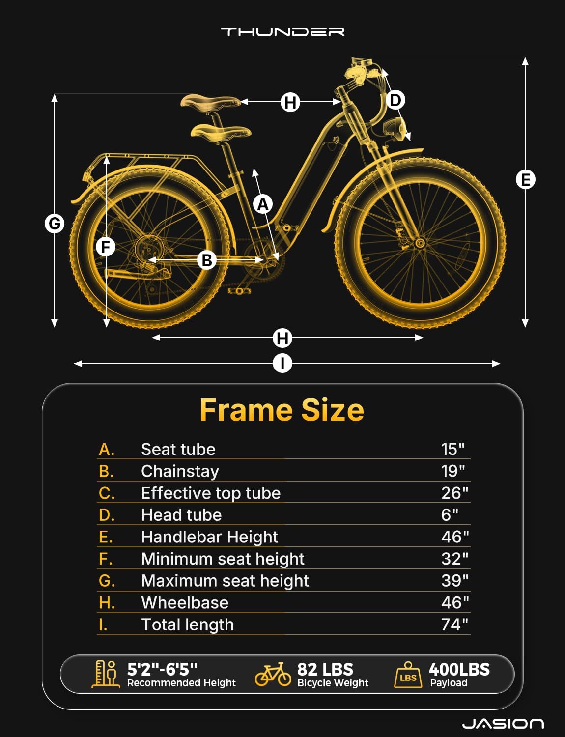 Jasion Thunder/PRO/ST Electric Bike,2000W/1800W Peak Ebikes for Adults,26''Fat Tire Best Ebike for Men,90/80 Miles with 1040Wh/864Wh Battery,35/30+MPH Max Speed Bicycles,500/400LB Capacity