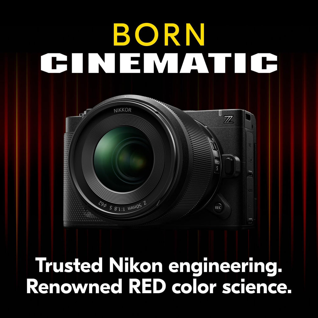 Nikon RED Z Cinema | ZR Cinema Camera | 32-Bit Float Audio RED Color Science 6K Full-Frame Camera Body with 4' DCI-P3 Monitor and 35mm Prime Lens