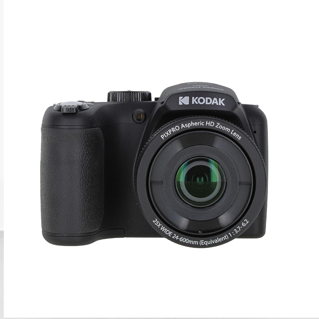 Kodak Pixpro AZ255 Digital Camera (AZ255BK) Bundle Including: 64 GB Memory Card, Rechargeable Batteries, Case, Neck Strap, Lens Caps, Full Cleaning Kit, Card Reader, Card Wallet, USB Cable, Cap Keeper