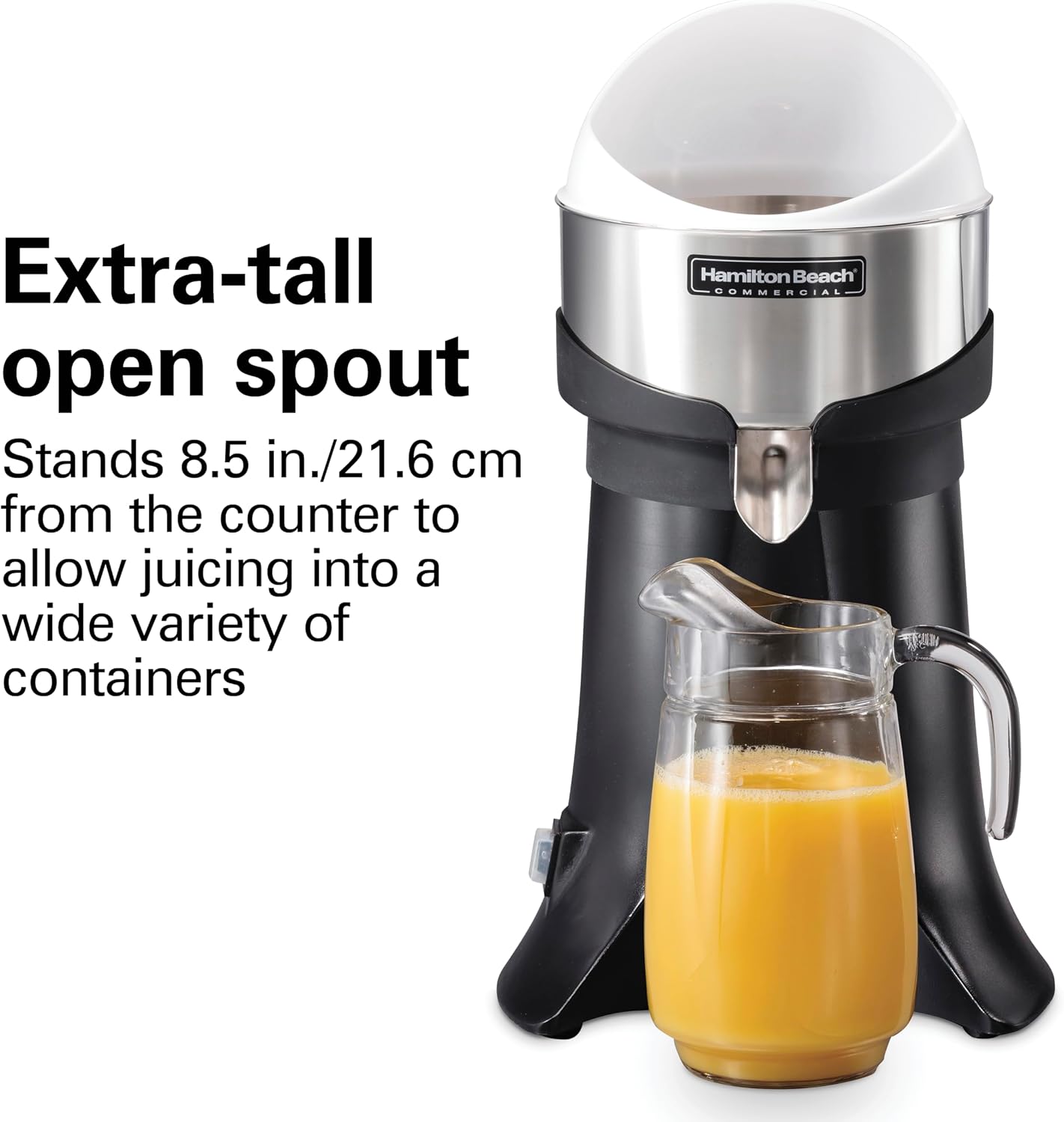 Hamilton Beach Commercial Electric Citrus Juicer from the FreshMark Line, Fills a Glass of Juice in Less than 30 Seconds, Powerful Motor, 3 Reinforced Reamers, NSF Certified, HCJ967R